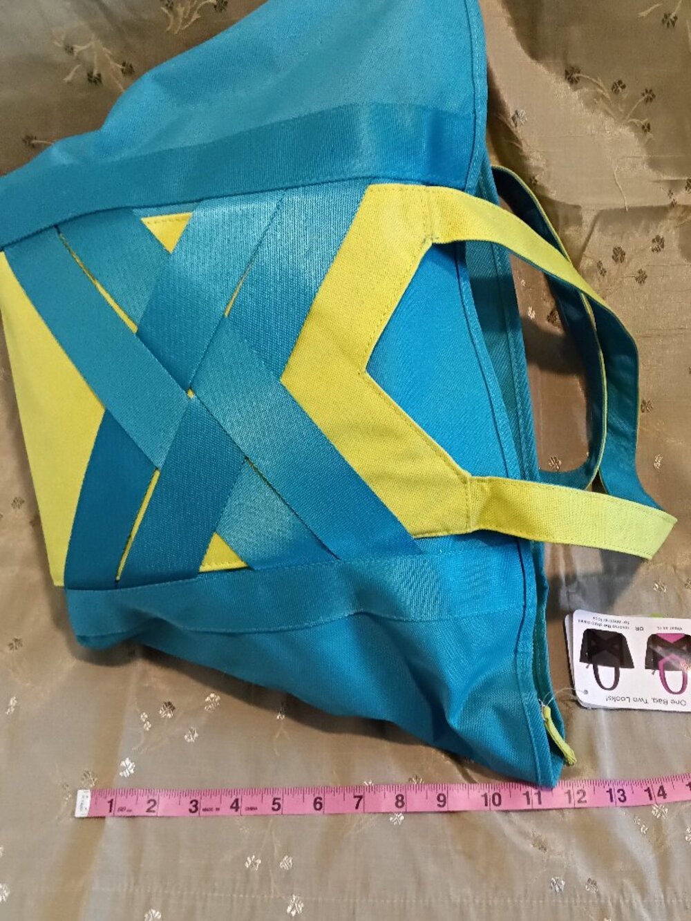 Crocs Active X Teal & Lime Green Sporty Tote Bag - Picture 4 of 9